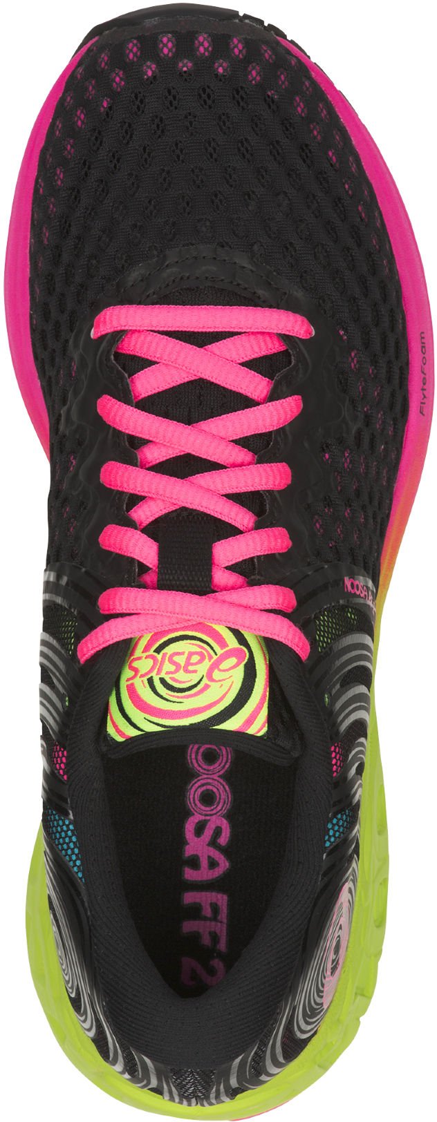 Asics noosa ff 2 black hot pink best sale